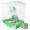 AE-01486 Hamster Cage 2 Story w/House and Wheel 14"x11"x15" 4 per case