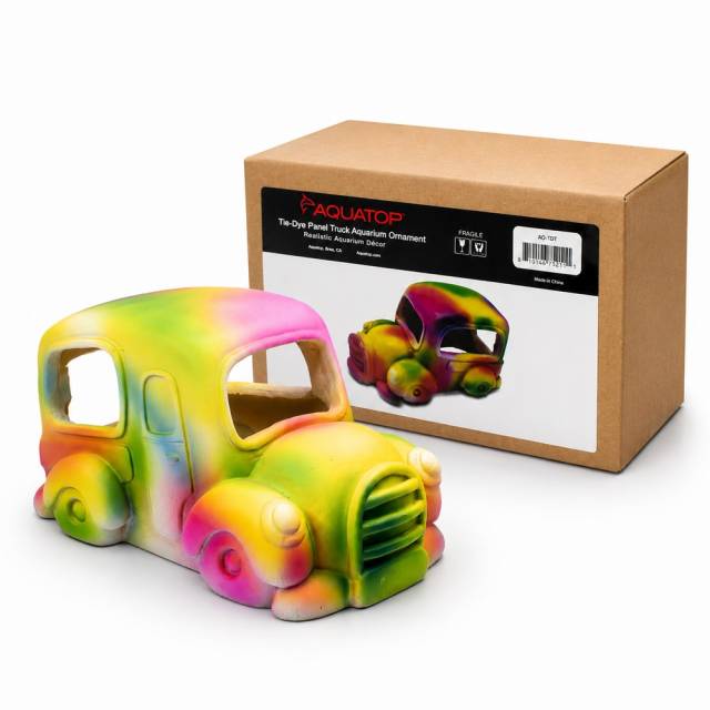 AU-75214 Aquarium Ornament Tie-Dye Panel Truck