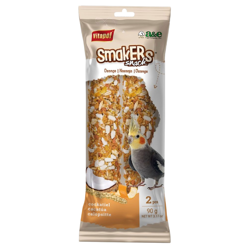 AE-00234 Smakers Treat Sticks Cockatiel, Orange 2pk